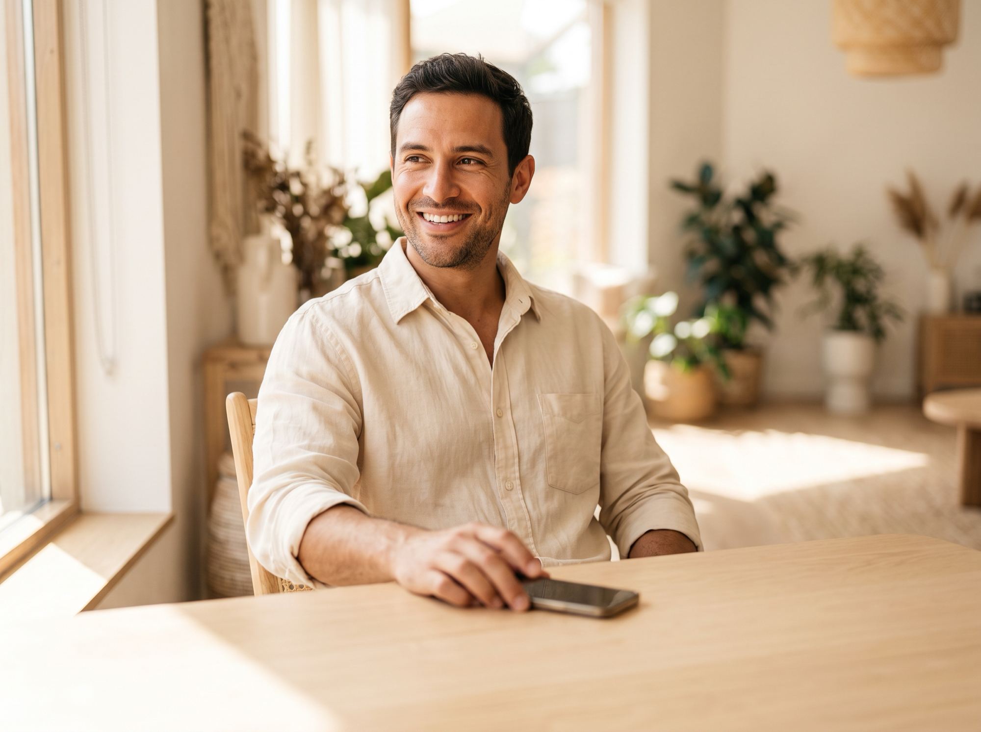 A member smiling after Ask Sunny booked their appointment